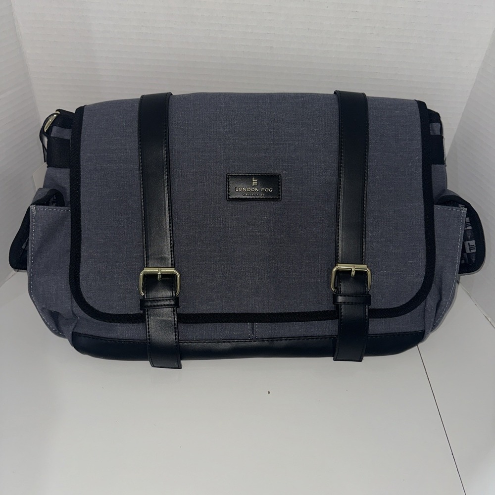 LONDON FOG Messenger Bag 100th Anniversary Denim Canvas Snap Closure - NWT